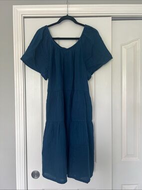 Sonoma Navy Blue Tiered Mini Dress Size XL New With Tags